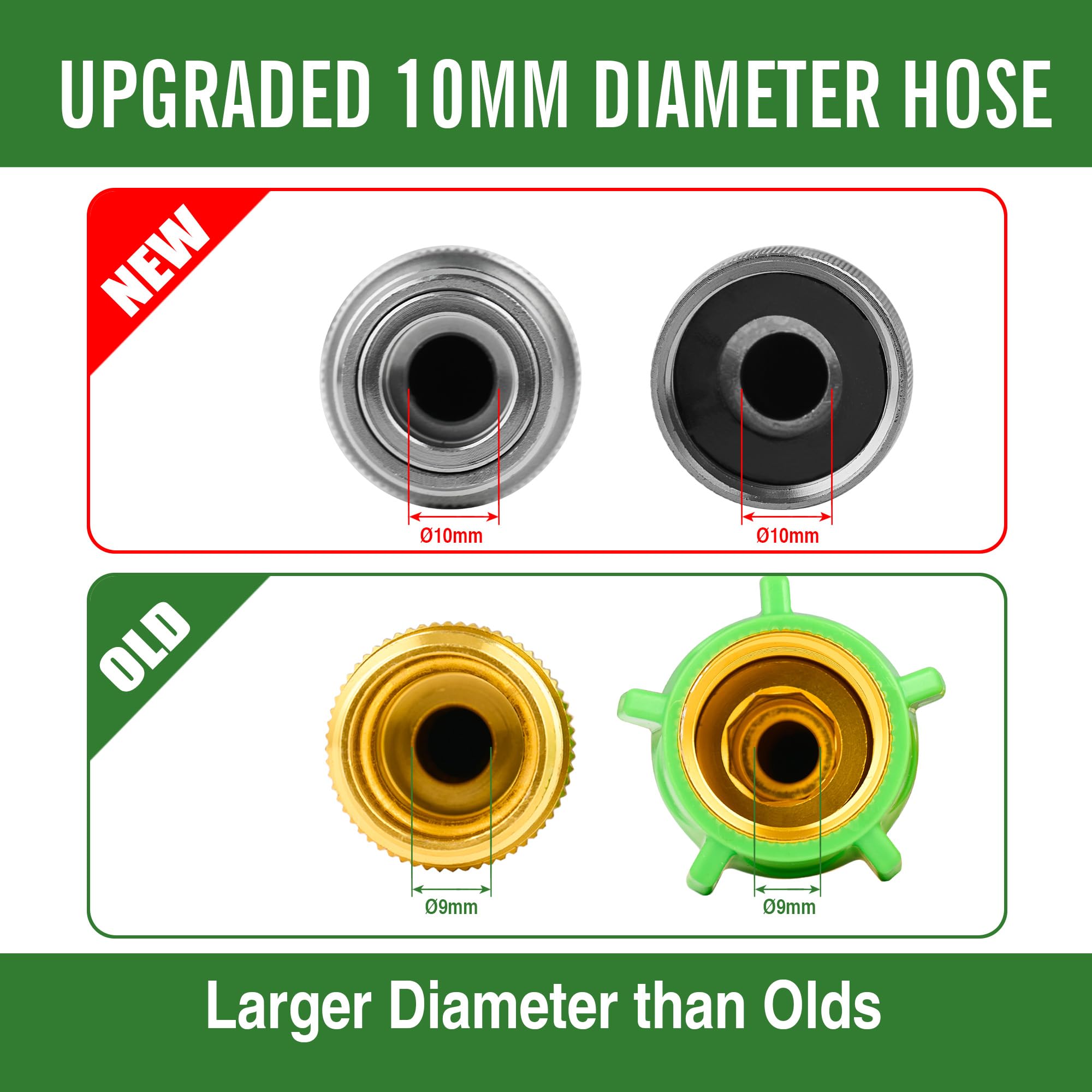 Flexible garden hose in outdoor setting