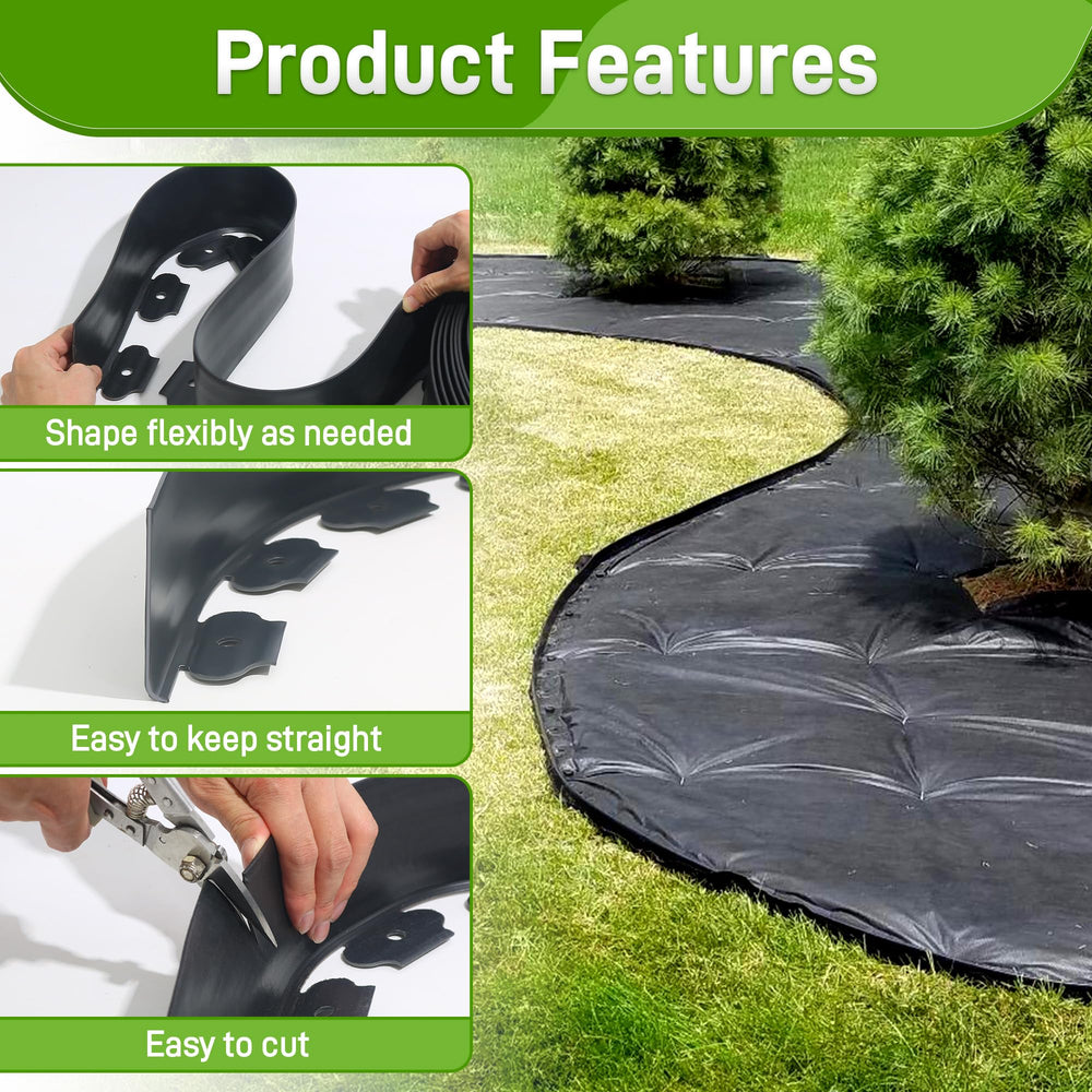 Flexible Quibbay landscape edging installed around garden