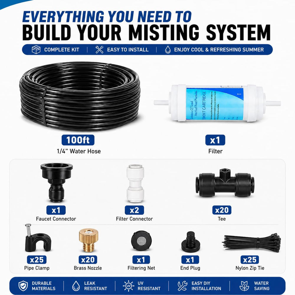 Flexible tubing of Delinlin 100FT misting system