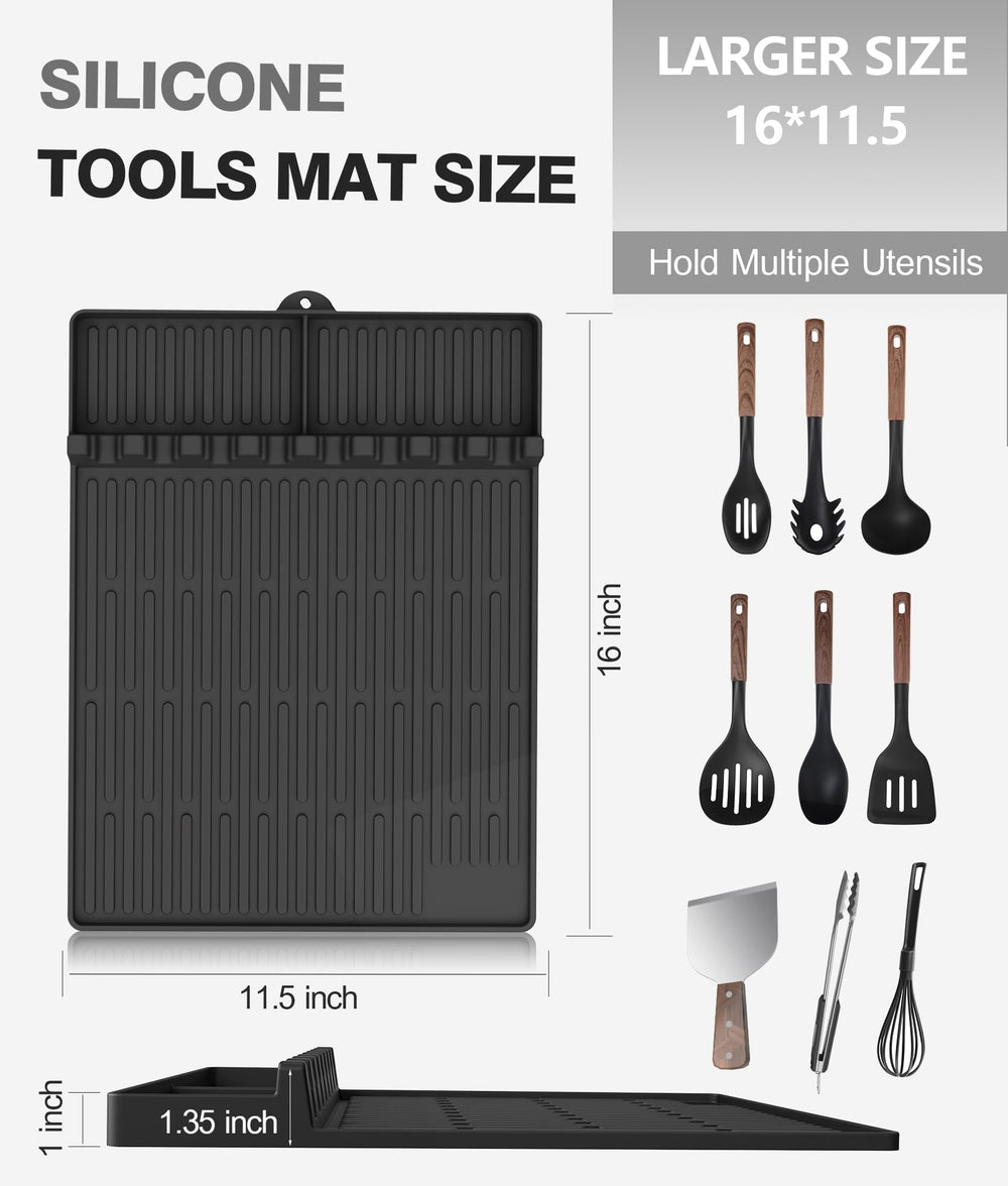Flexible Uozuke Silicone Grill Mat in black colour