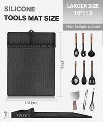 Flexible Uozuke Silicone Grill Mat in black colour