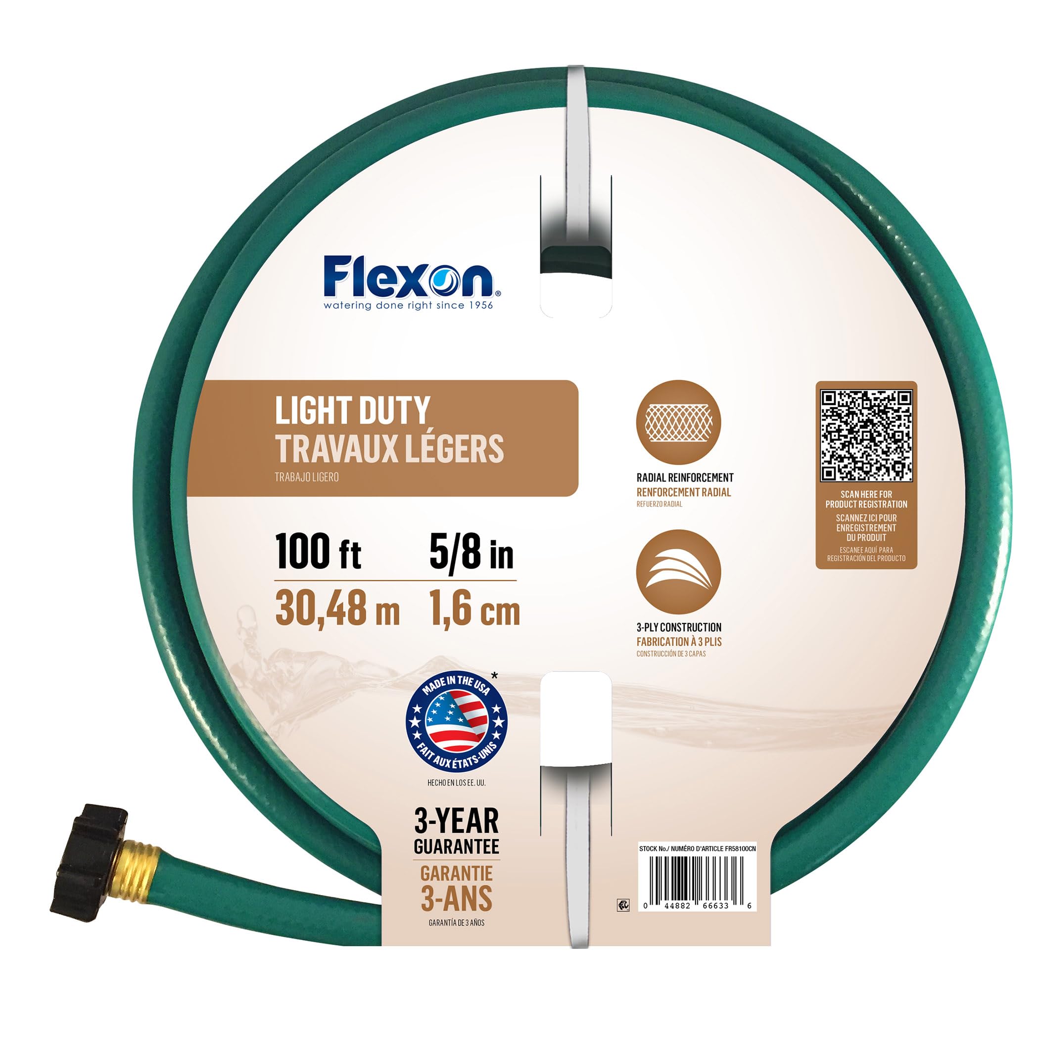 Flexon 5/8-Inch x 100-Foot Garden Hose front view