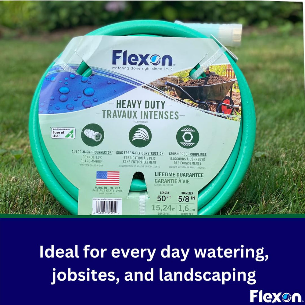Flexon FXG5850 Garden Hose in use watering a garden