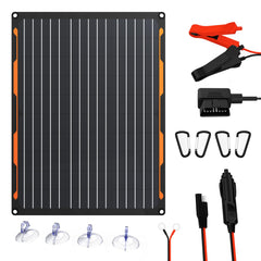 FlexSolar 20W Solar Panel front view with monocrystalline cells
