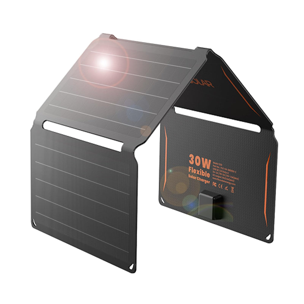 FlexSolar 30W Foldable Solar Panel Charger front view