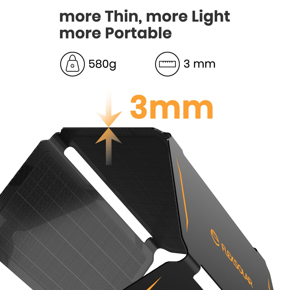 FlexSolar 30W solar panel with carabiner