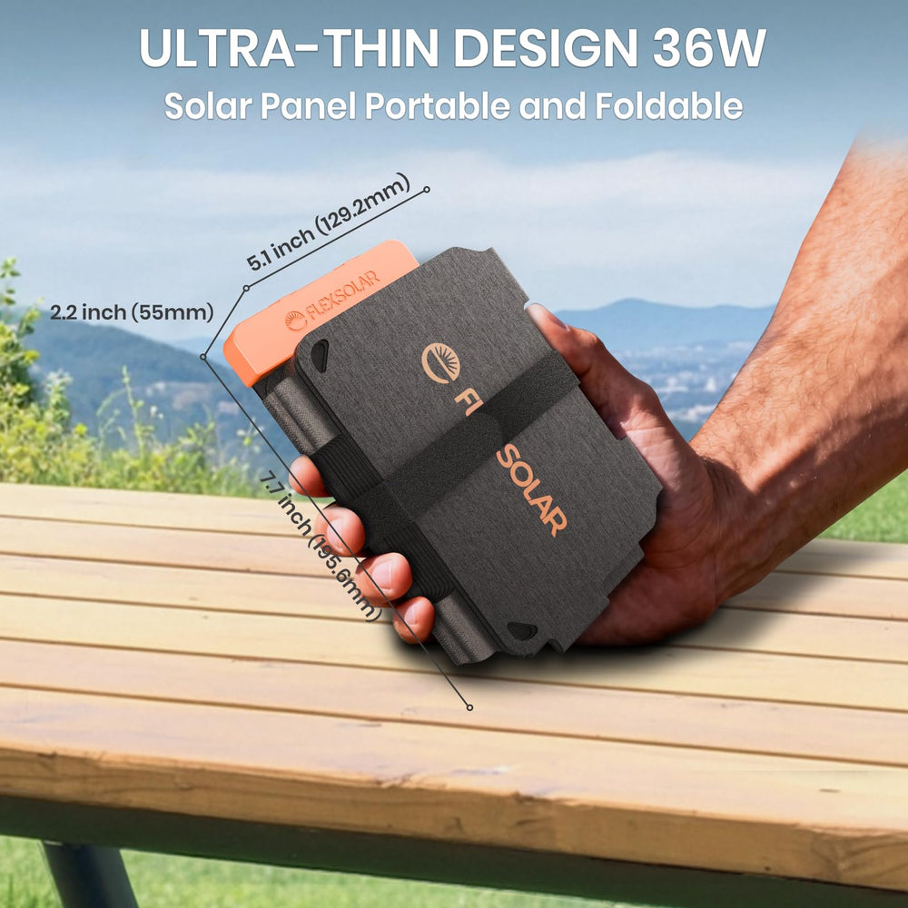 FlexSolar 36W Portable Solar Panel Charger with USB ports
