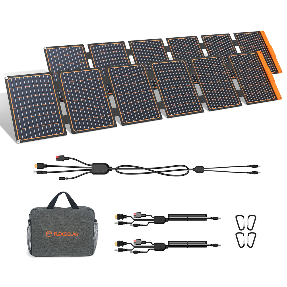 FlexSolar 60W Portable Solar Panel Charger, front view