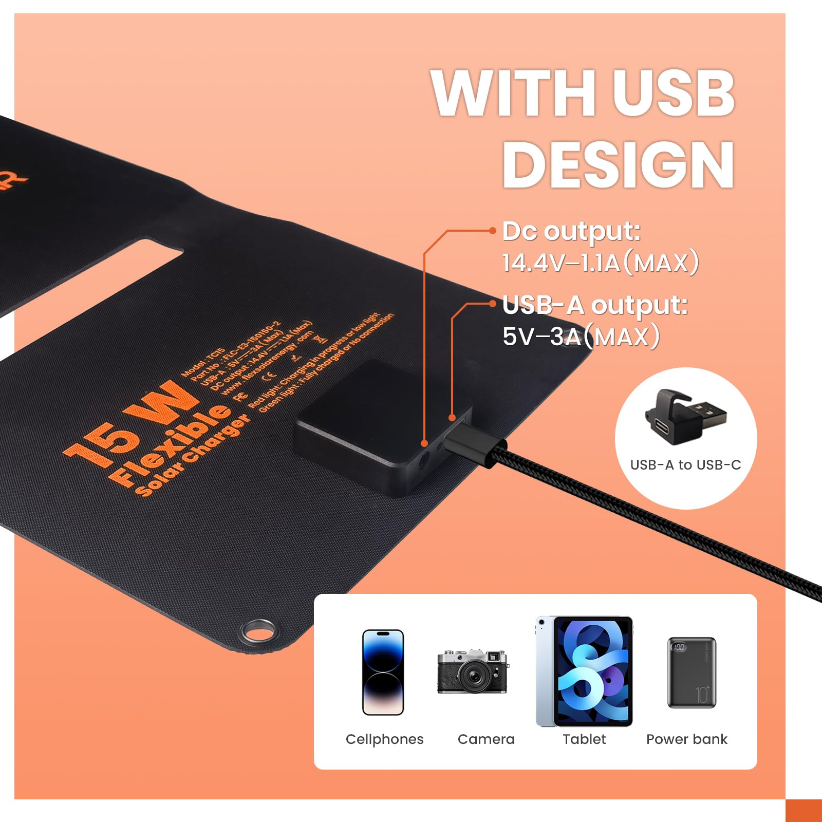 FlexSolar charger accessories including connectors