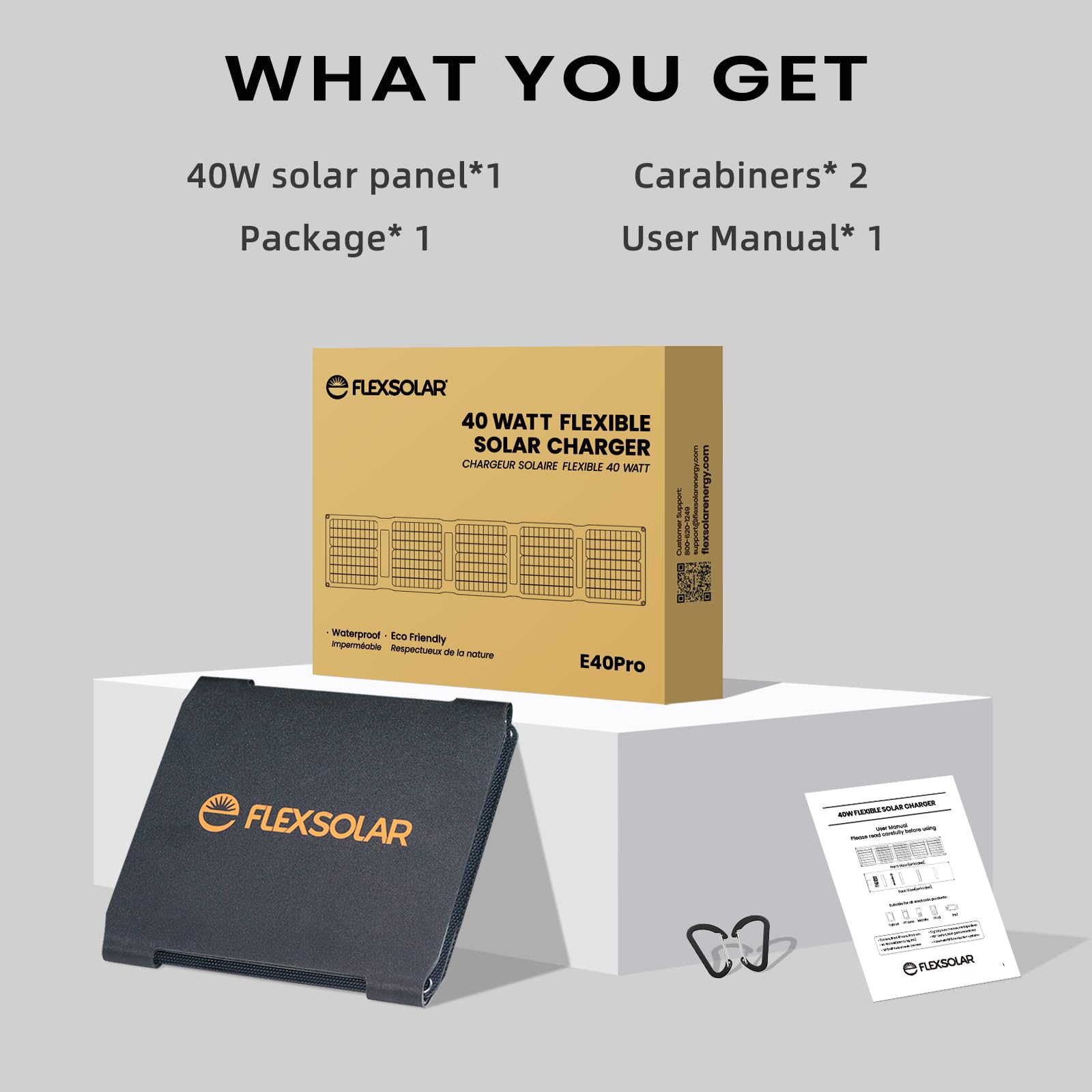 FlexSolar solar panel in a camping setup, charging devices