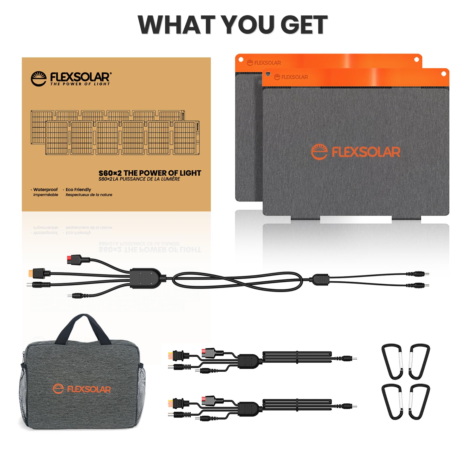 FlexSolar solar panel in outdoor camping setup
