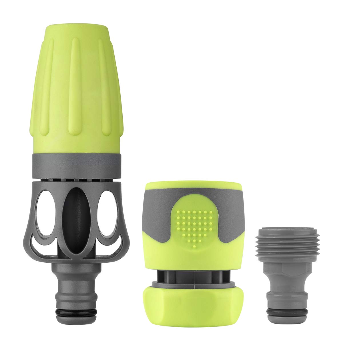Flexzilla 3-Piece Garden Hose Nozzle Kit front view with components