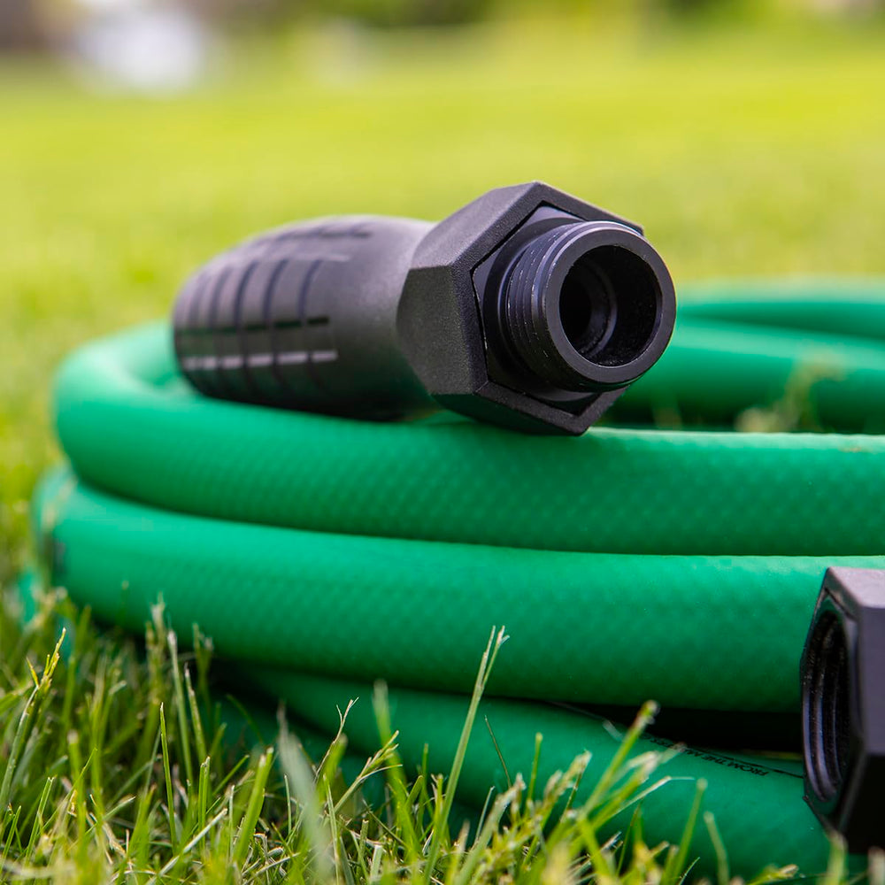 Flexzilla garden hose coiled and ready for storage