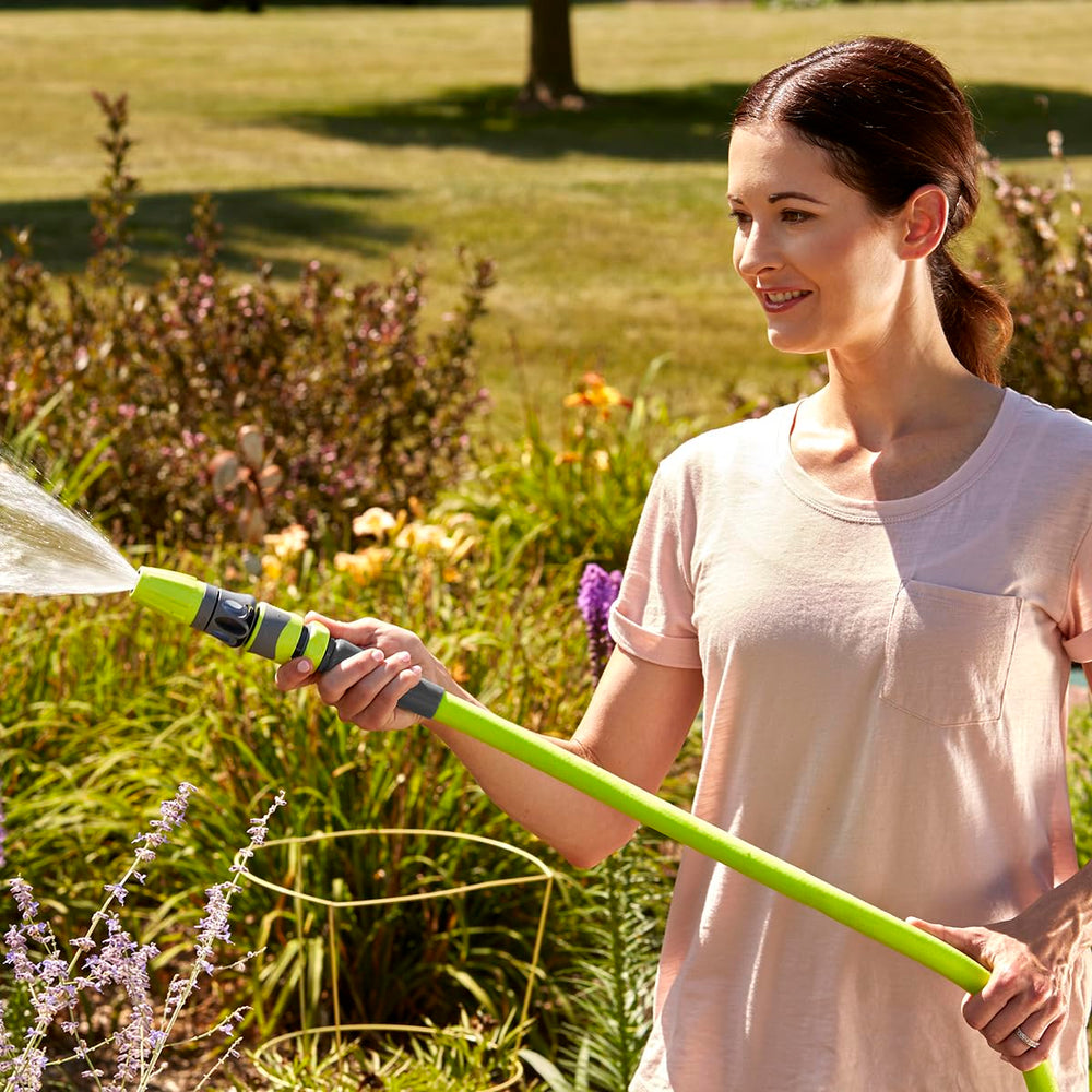 Flexzilla Garden Hose connected to a spigot for watering