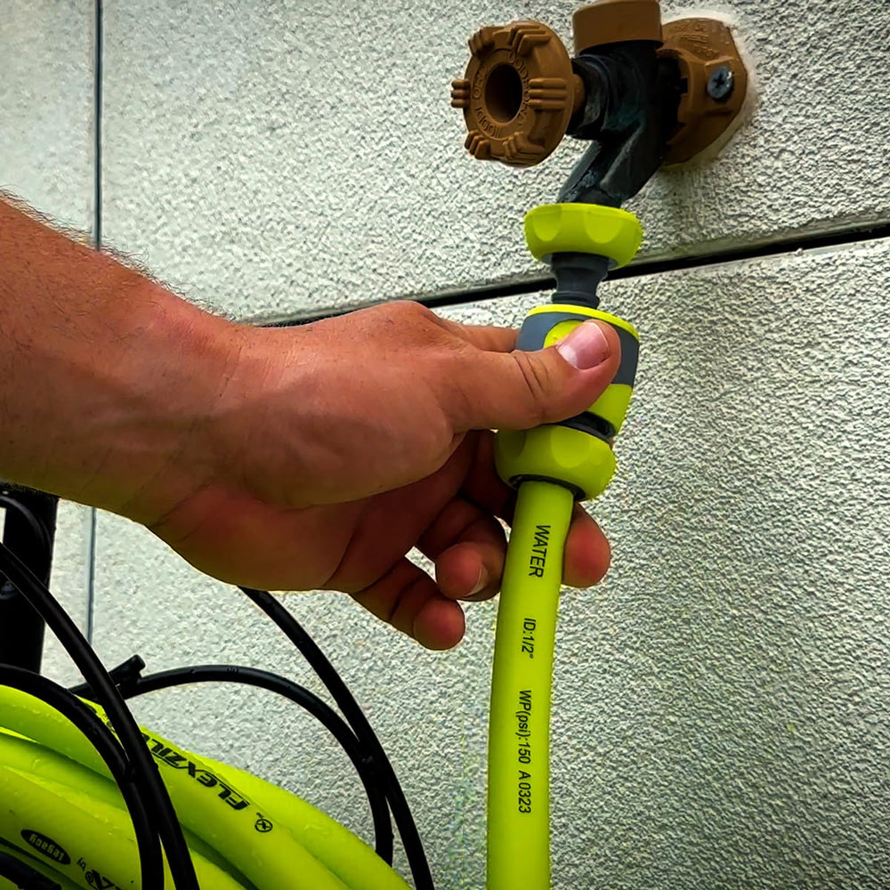 Flexzilla Garden Hose Kit coiled for easy storage