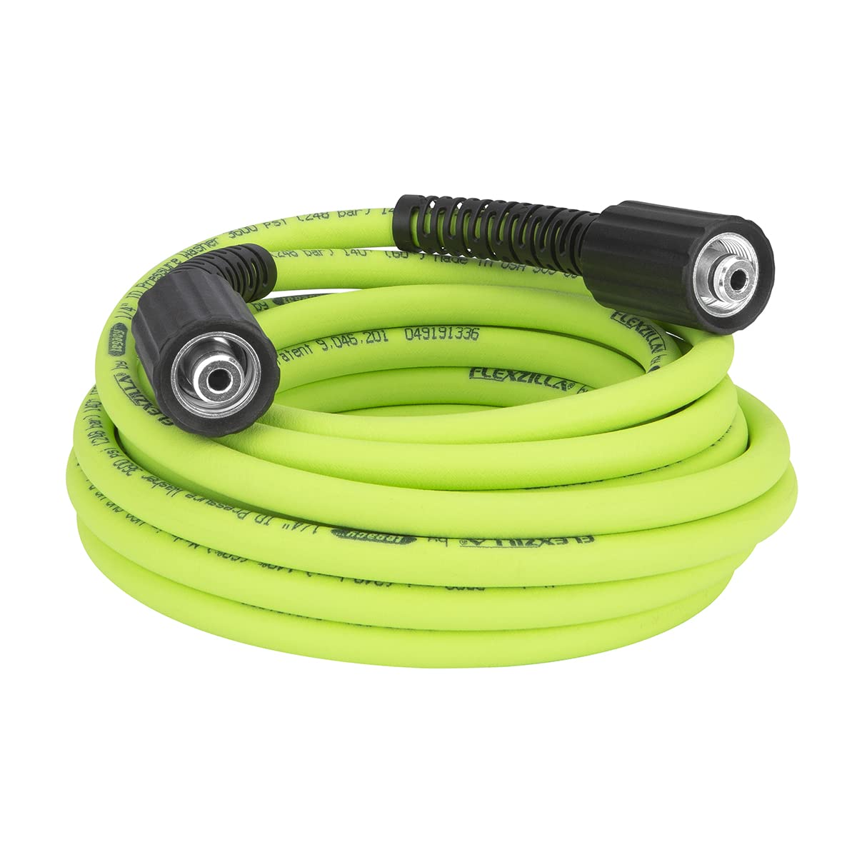 Flexzilla Pressure Washer Hose 1/4 in x 25 ft ZillaGreen front view