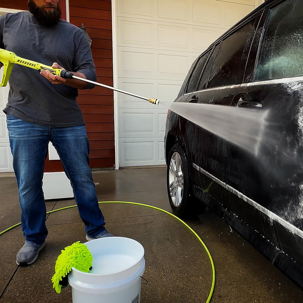 Flexzilla Pressure Washer Hose coiled and ready for storage