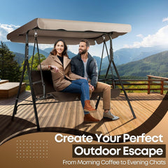 Flexzion Swing Canopy Cover installation showing Velcro tabs