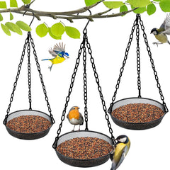 FLINTER bird feeder black metal mesh tray front view