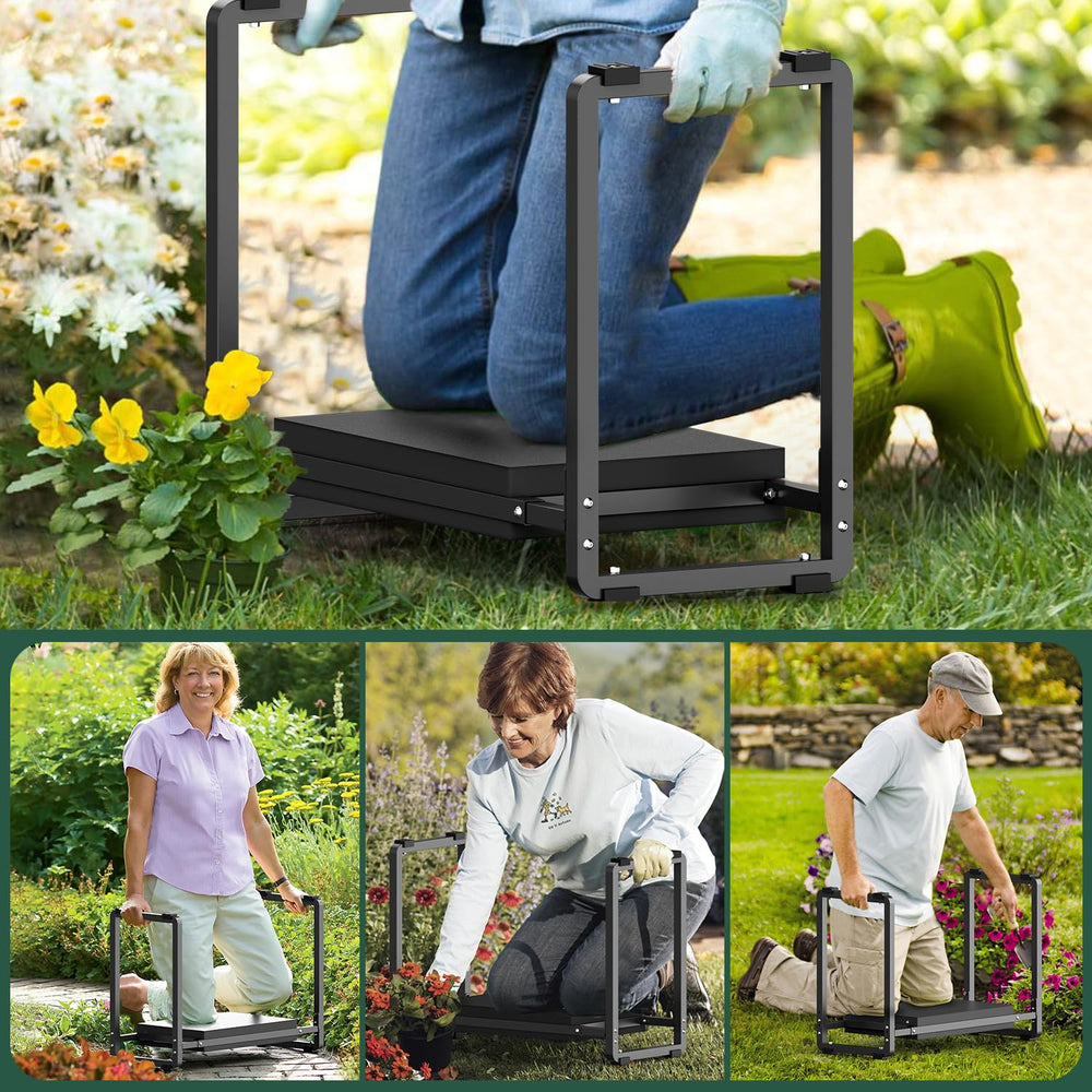 FLINTER Garden Kneeler and Seat set up in a garden