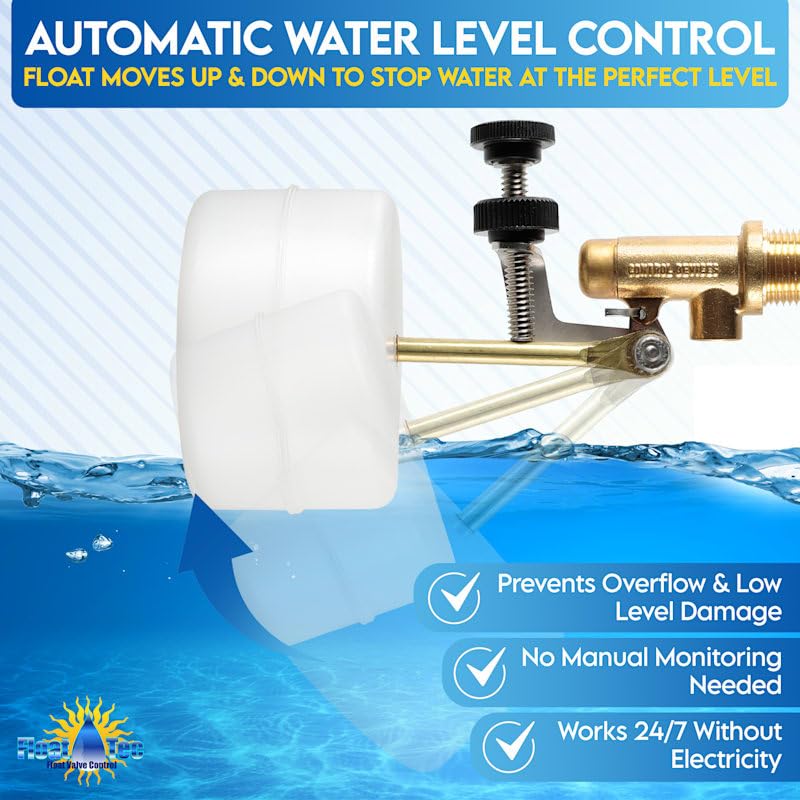 Float-Tec T26 Brass Float Valve in use in a pool