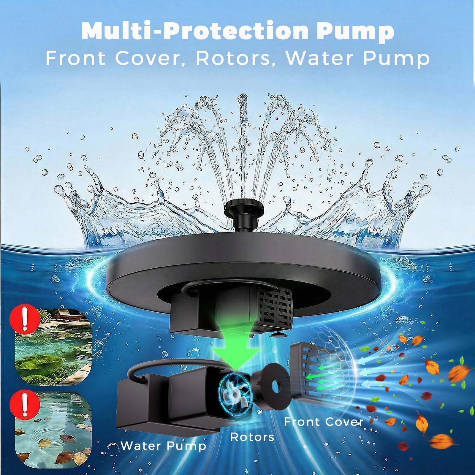 Floating design of AISITIN solar fountain in a pond
