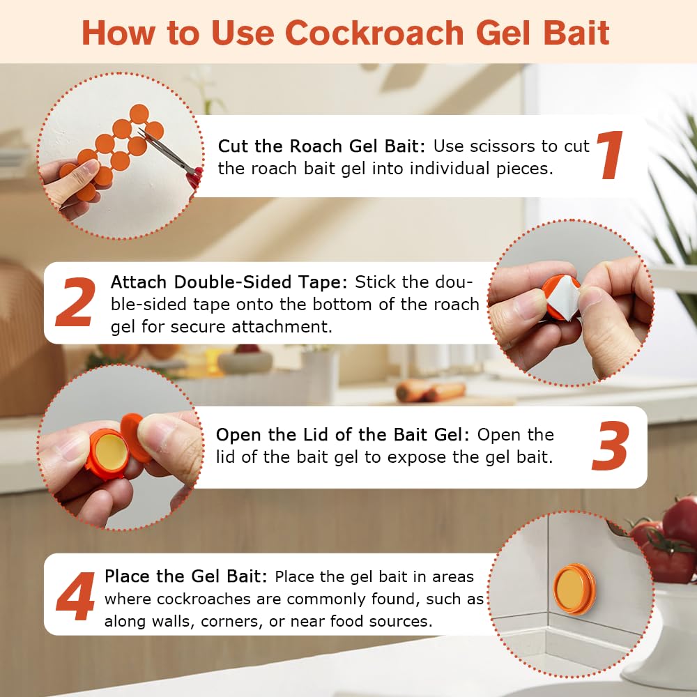 FLODTEEK Cockroach Gel Bait with double-sided tape for application