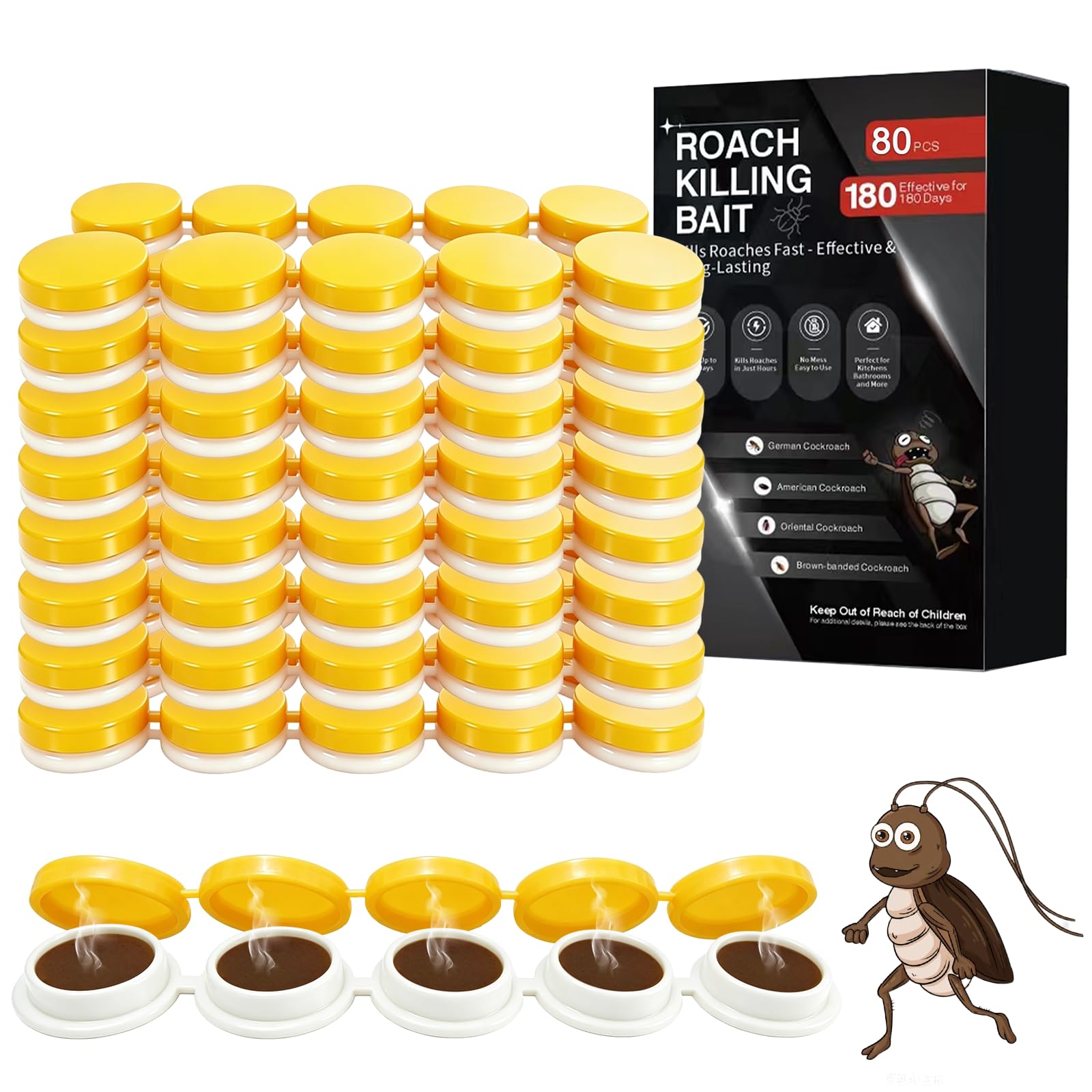 FLODTEEK Roach Killer Gel Bait 80-Pack front view