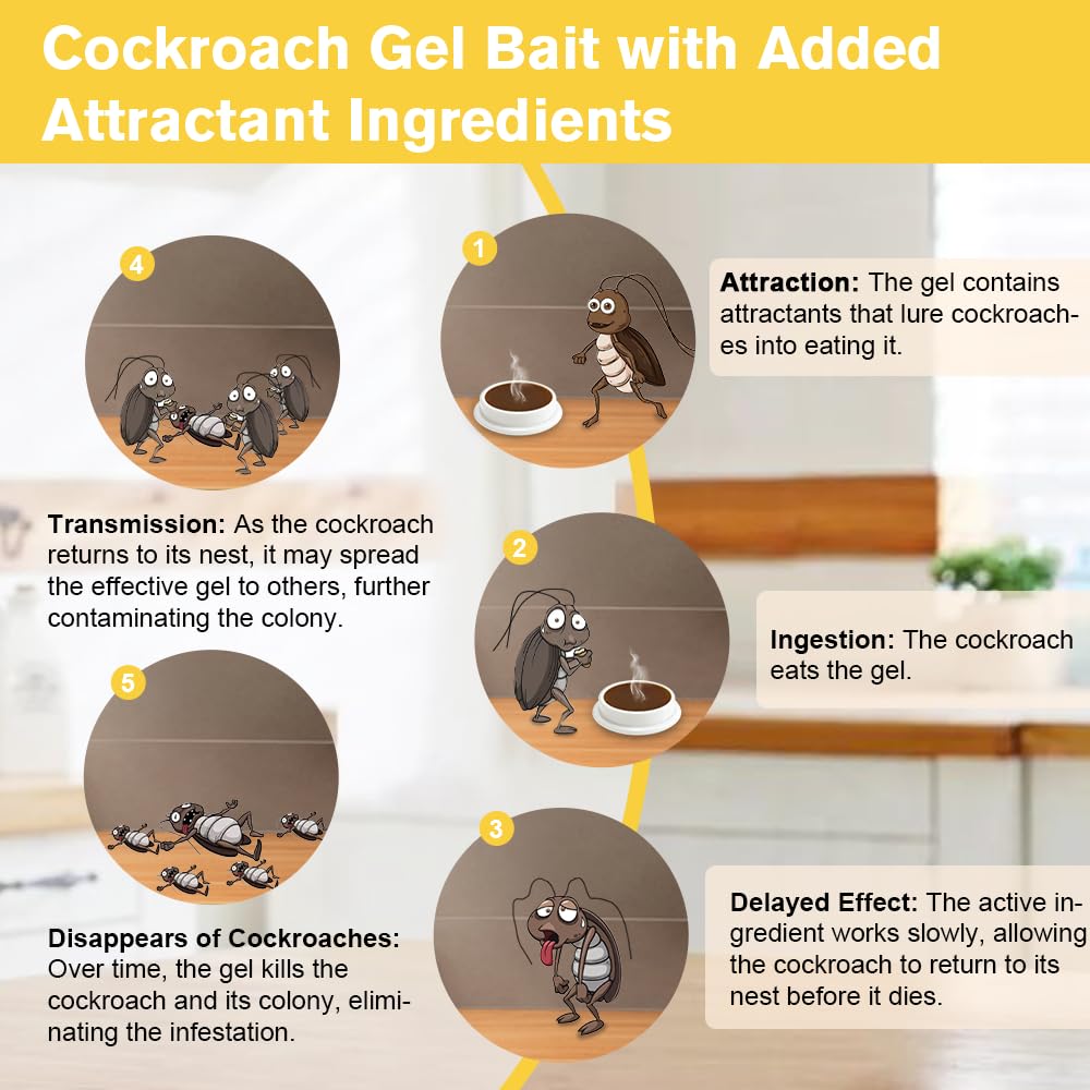 FLODTEEK Roach Killer Gel Bait application example in kitchen