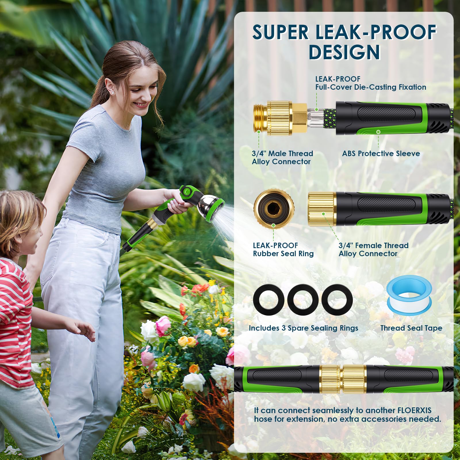 FLOERXIS garden hose in use watering plants