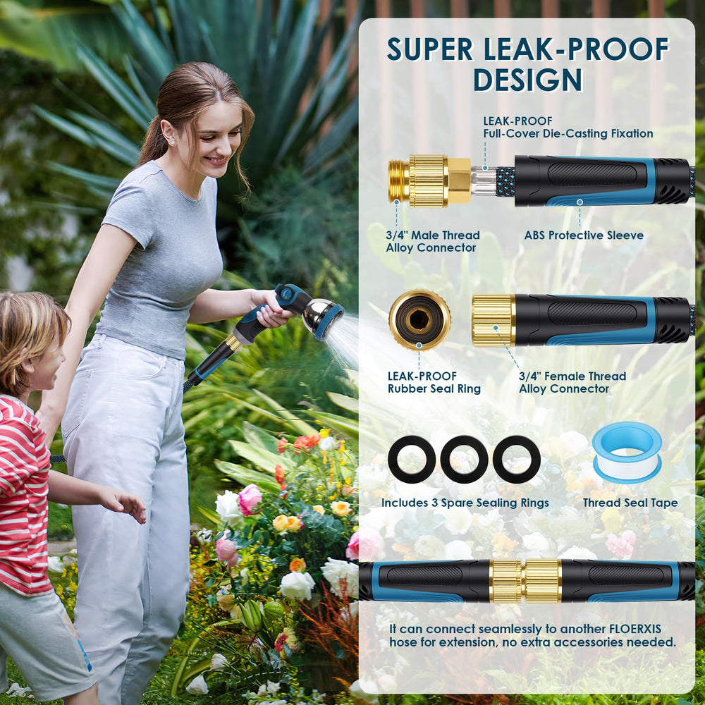 FLOERXIS hose showcasing 360° swivel connector