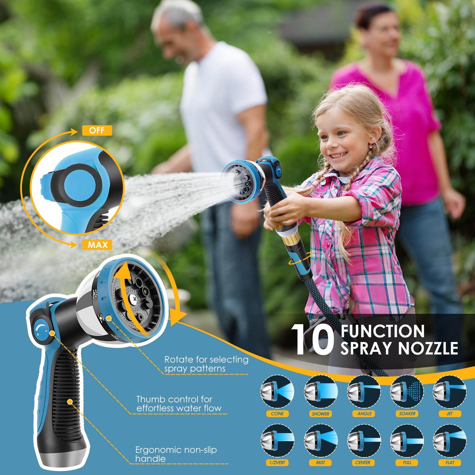 FLOERXIS Non-Expandable Garden Hose and storage strap