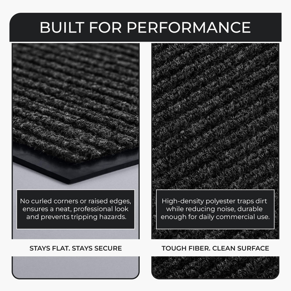 FloorGuard Large Door Mat 3' x 5' charcoal in a mudroom