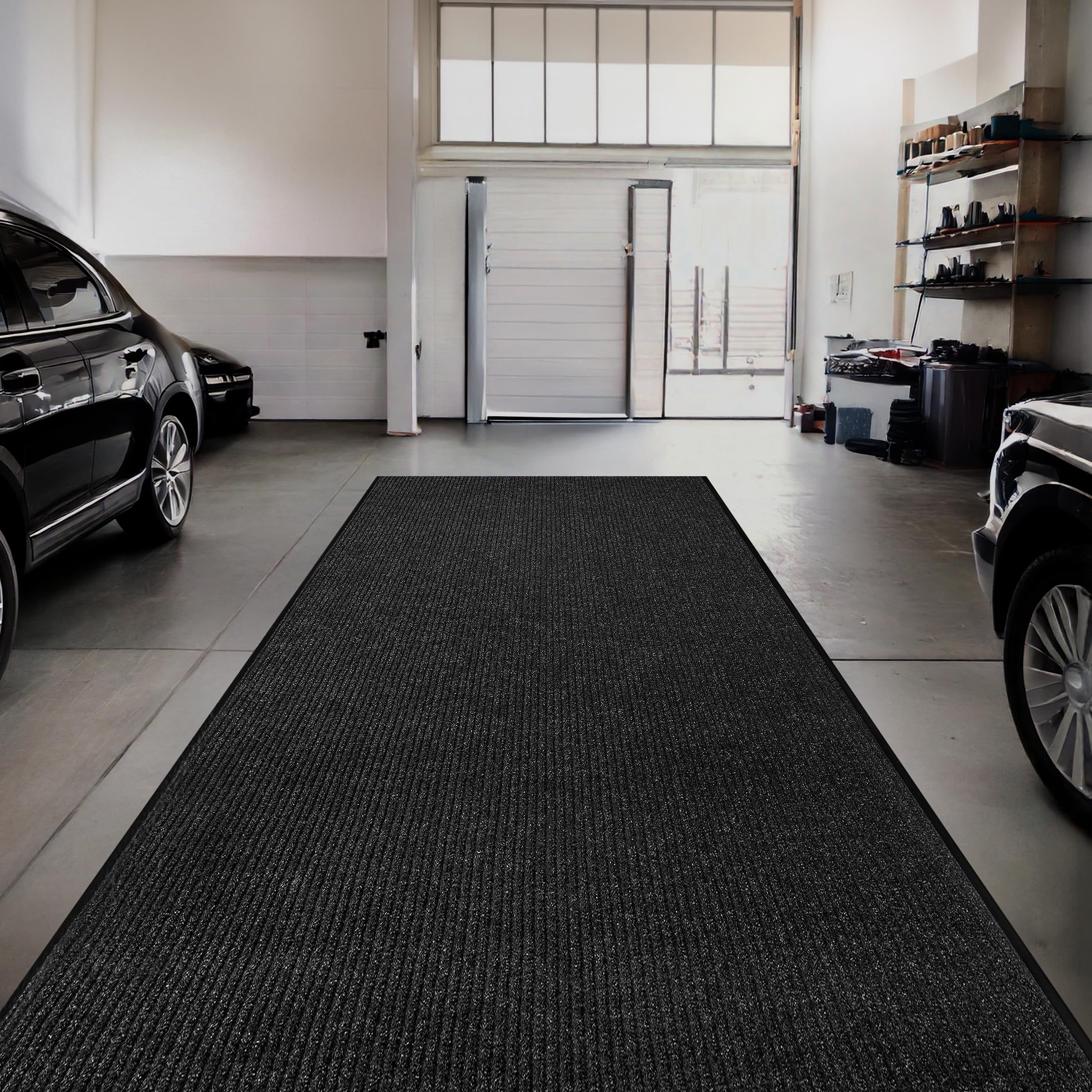FloorGuard Large Door Mat 3' x 5' charcoal side view