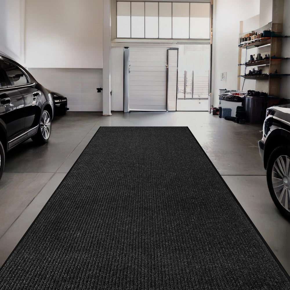 FloorGuard Large Door Mat 3' x 5' charcoal side view