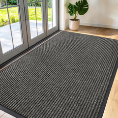 FloorGuard Large Door Mat 3' x 5' grey front view