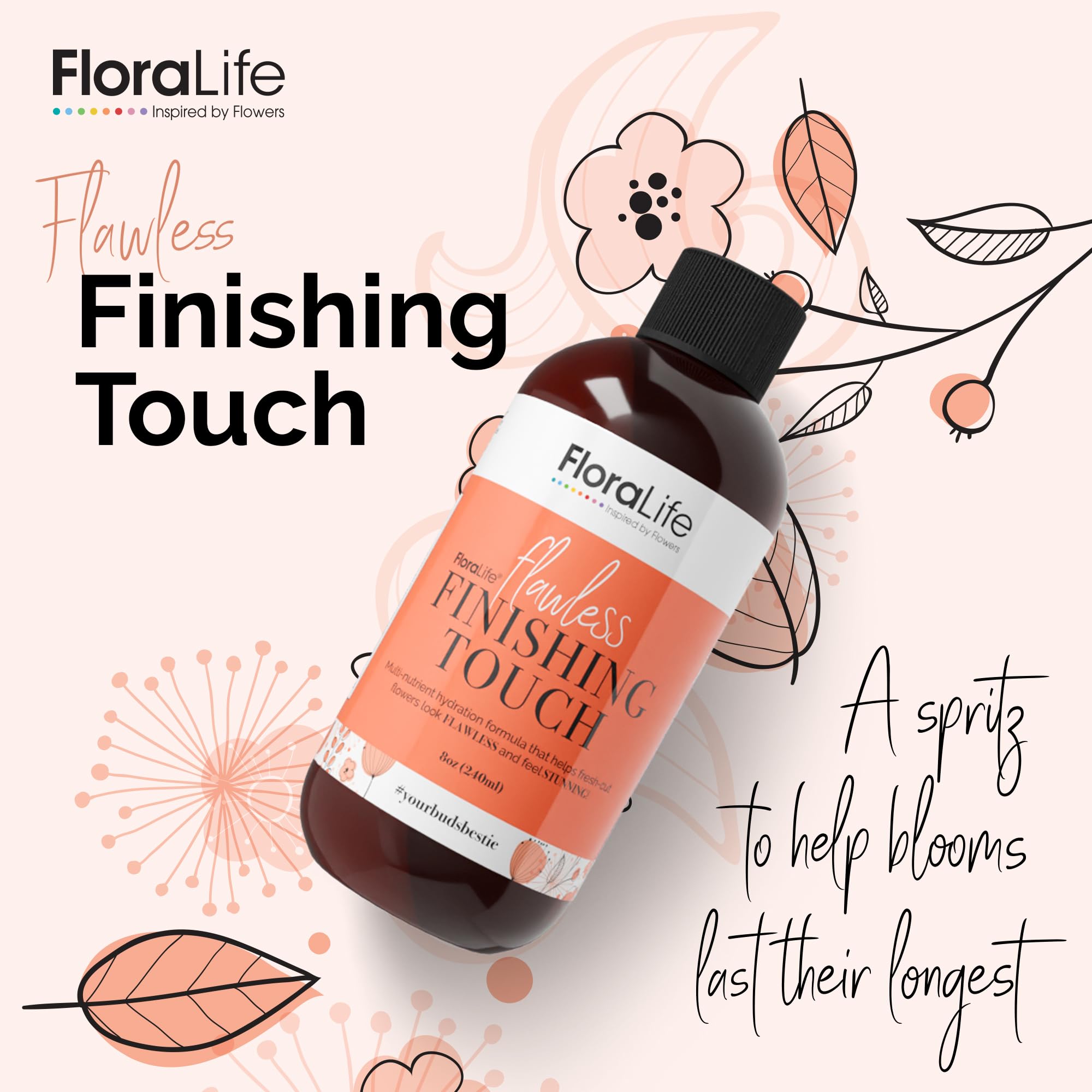 Floralife Finishing Touch Hydrating Spray in a floral arrangement