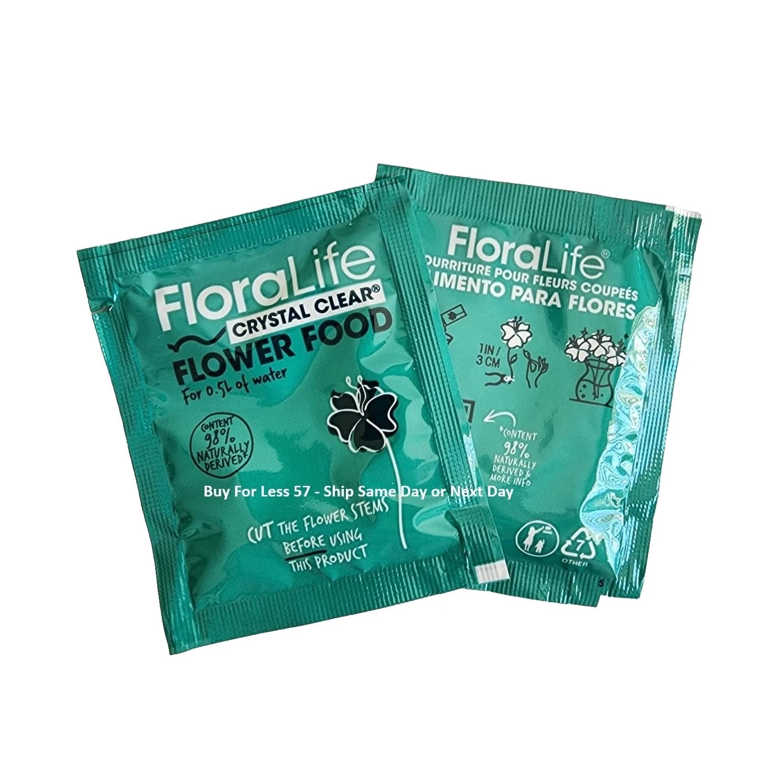 Floralife Flower Food 300 5gm clear powder inside a measuring spoon