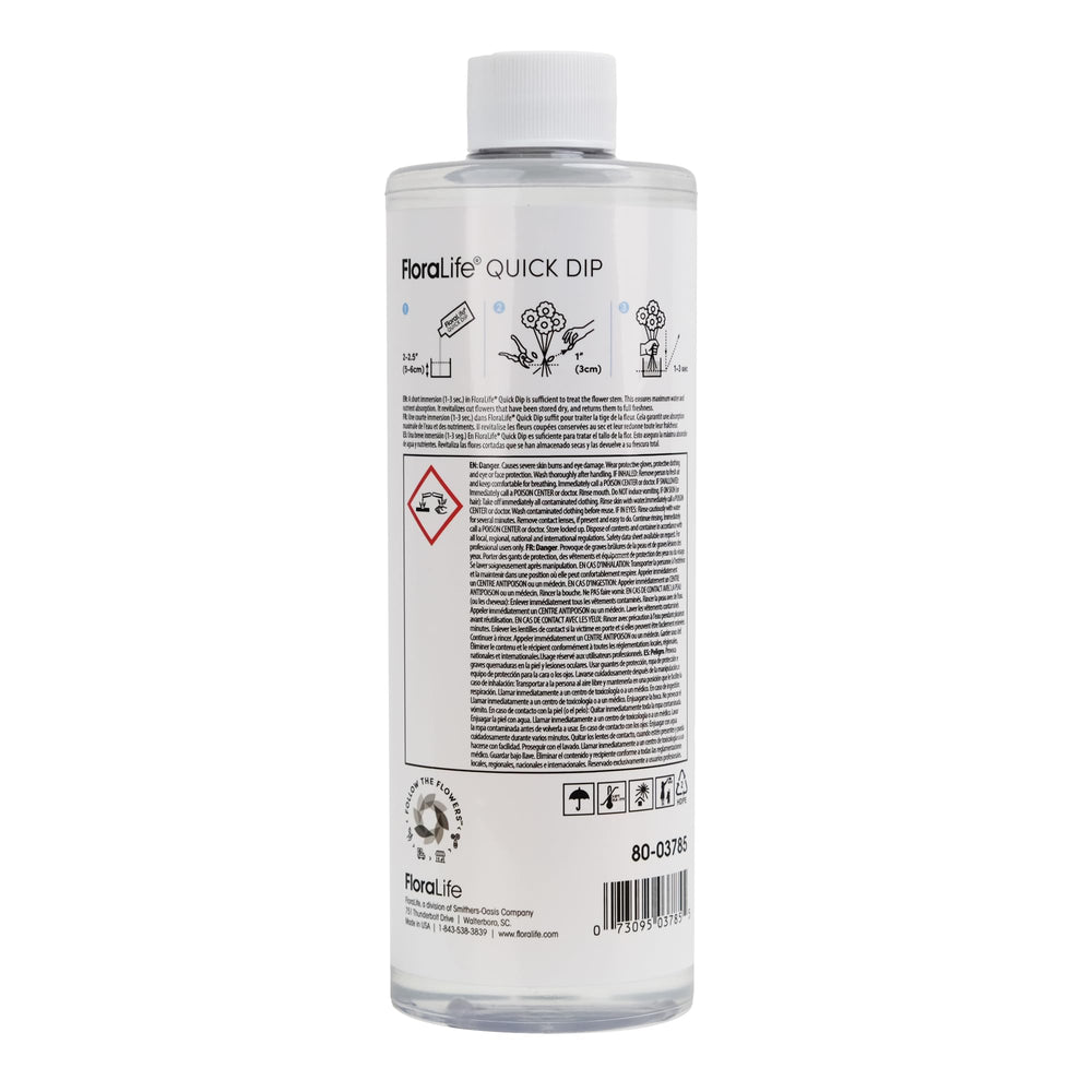 Floralife Quick Dip 16oz bottle back view