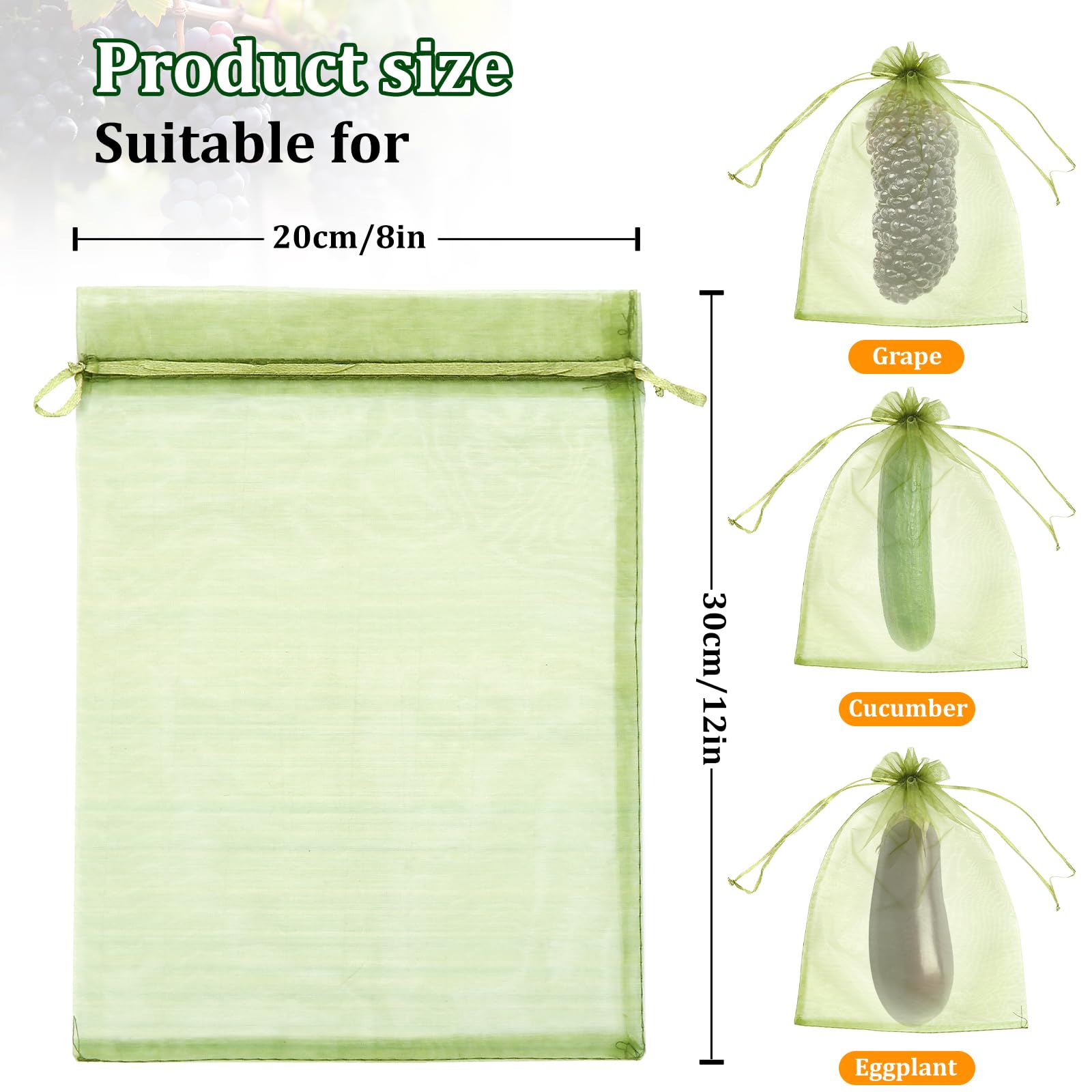 FloraSea fruit protection bags with drawstring closure