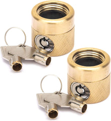 Flow Security Systems FaucetLock front view with solid brass finish