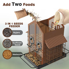 FlowaFoli Bird Feeder filled with seeds and suet