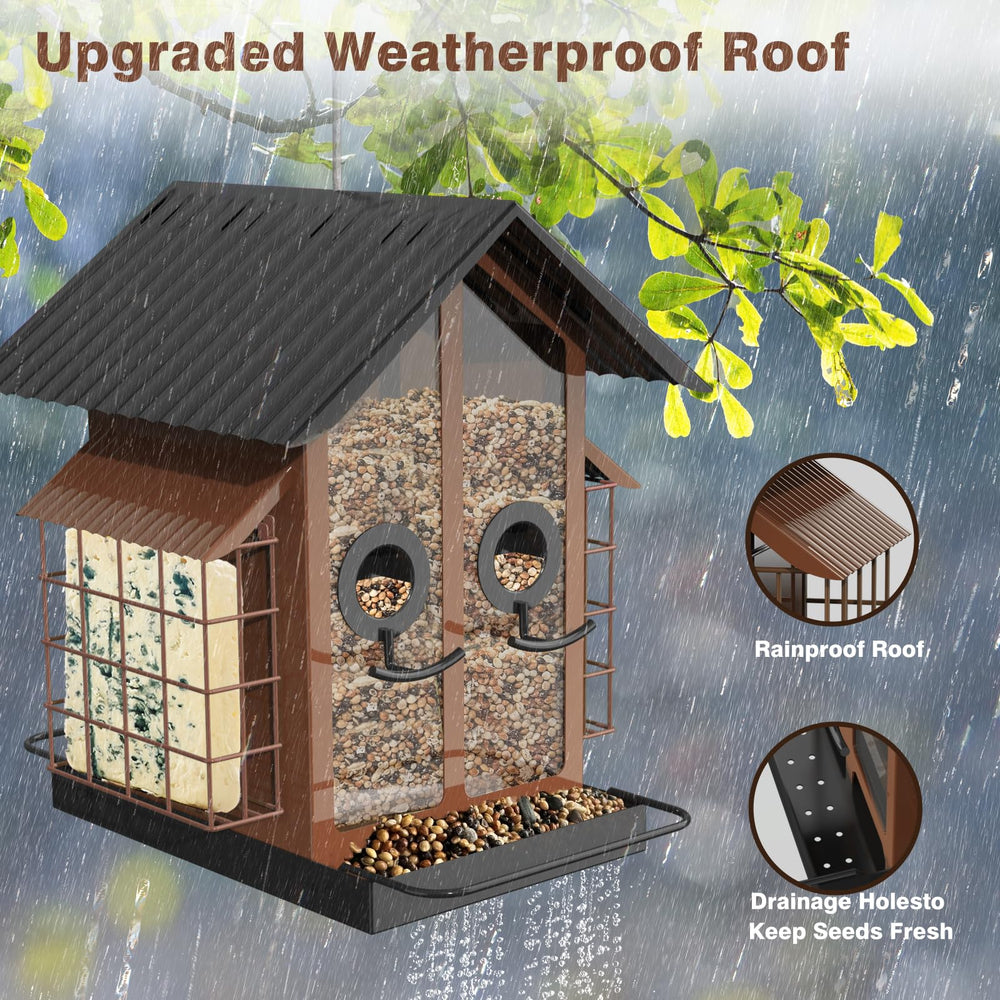FlowaFoli Bird Feeder installation with hanging wire