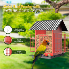 FlowaFoli Bird Feeder side view showcasing hanging wire