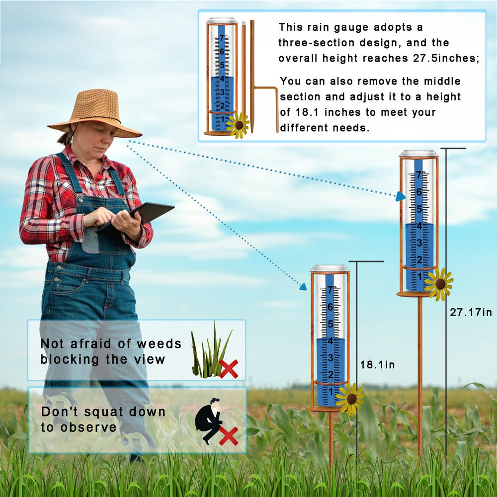 Flower design of JMBay rain gauge in garden