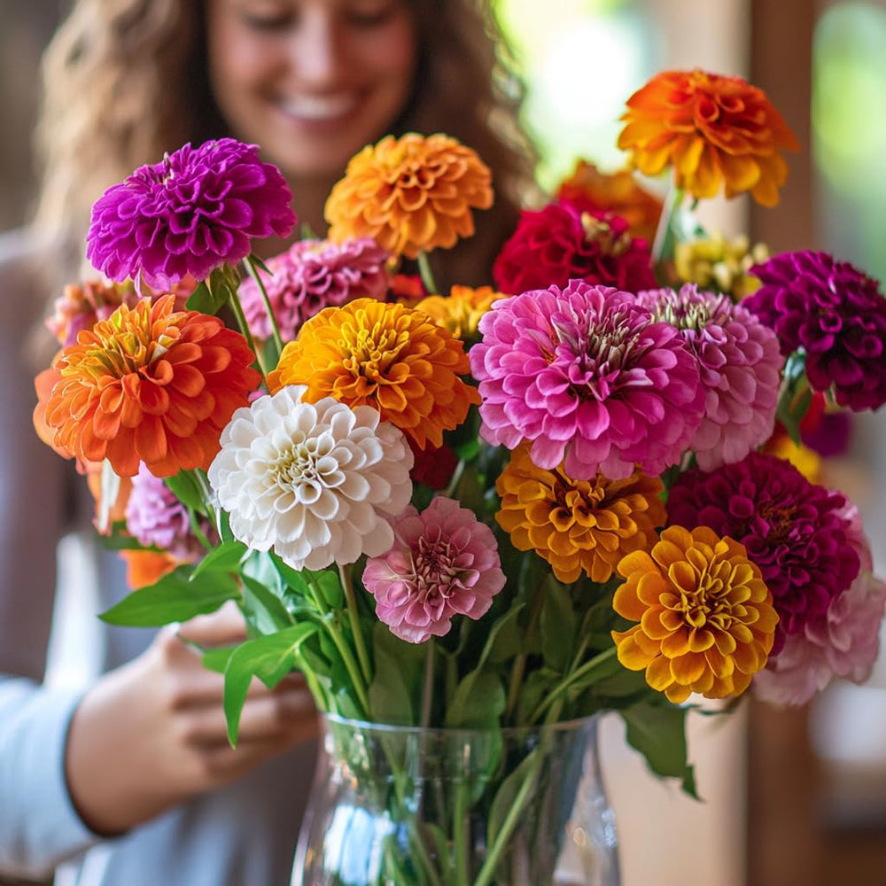 Flower garden featuring a variety of zinnias from NatureZ Edge