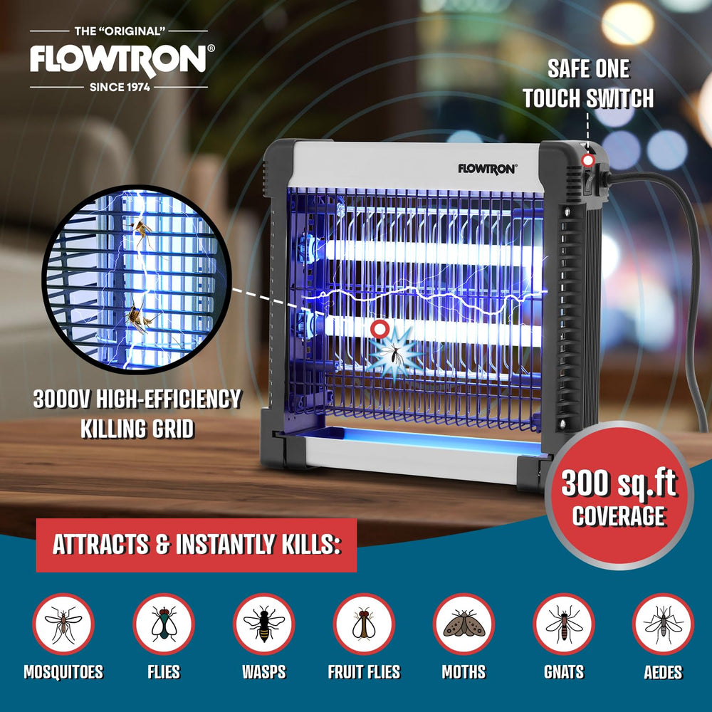 Flowtron Bug Zapper mounted on wall with chain