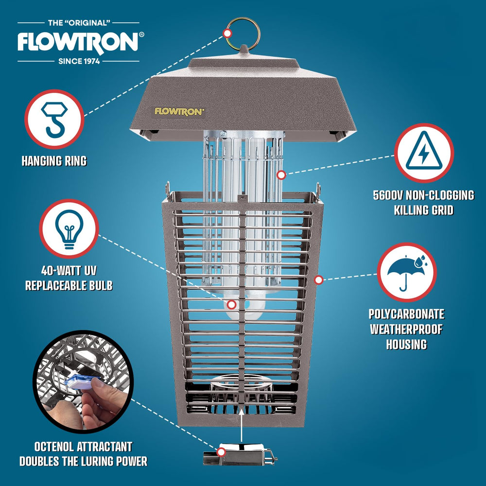 Flowtron Bug Zapper showing octenol cartridge