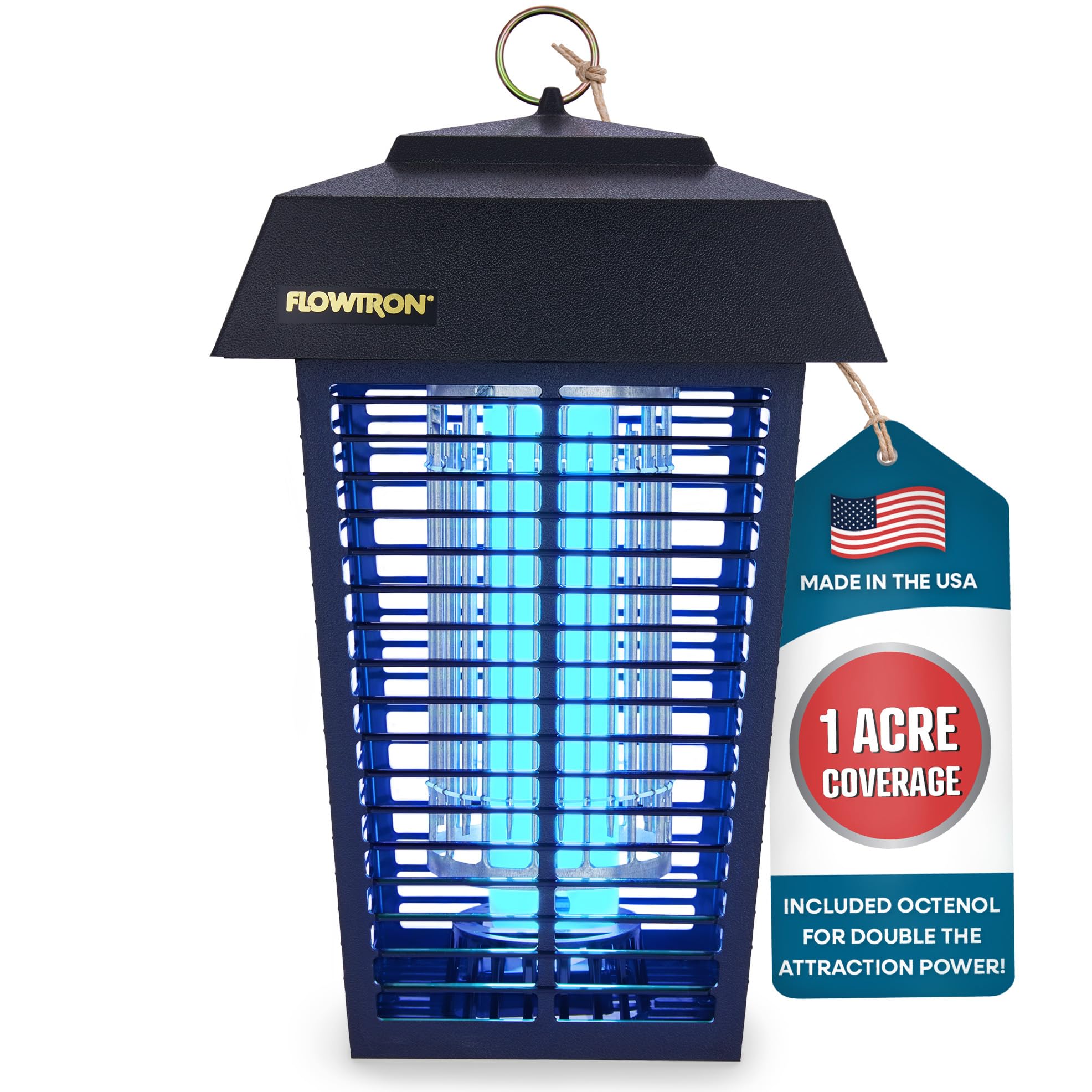Flowtron Electric Bug Zapper front view with black housing