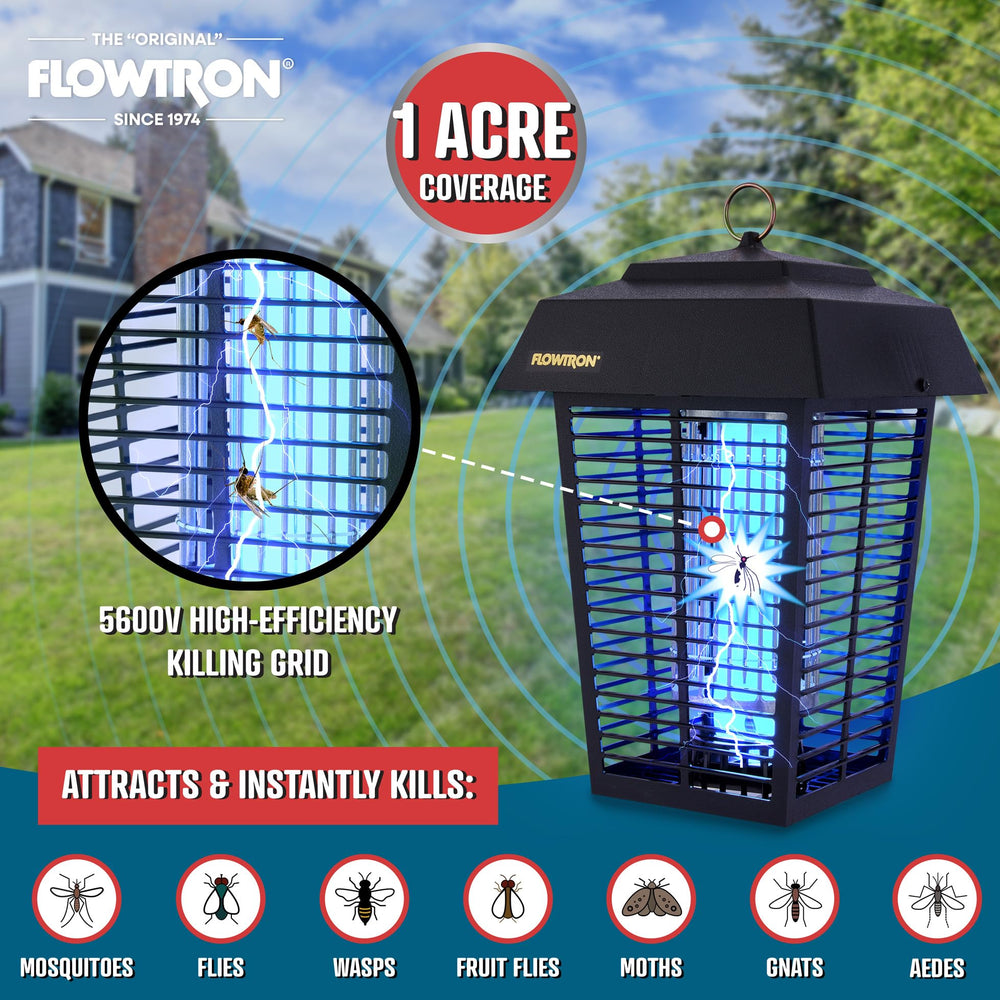 Flowtron Electric Bug Zapper in a garden setting